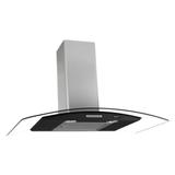 Coifa de Parede Vidro Curvo Terim 5 Bocas 75cm Black com Inox