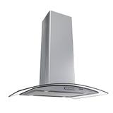 Coifa Ilha 75cm Vidro Curvo Nardelli Inox