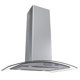 Coifa Ilha Fogatti 75cm Vidro Curvo Inox