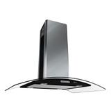 Coifa Ilha Terim 90cm Vidro Curvo Black com Inox