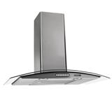 Coifa Parede Slim Nardelli Vidro Curvo Inox 90cm 220V
