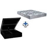 Colchão Ortobom Ortopédico Fort Tech+Cama Box Baú Queen 158
