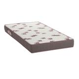 Colchão Solteiro Light Espuma D28 14x78x188 Cinza e Bordô - Ortobom