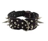 Coleira Couro Celta Spikes Para Pitbull - Preta - Pet import