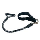 Coleira e Guia para cachorros - Tamanho GG - Preto - Petzoo