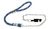 Coleira Guia Roliça Enforcador Corrente Elo Reto 3.5X70 Azul - Nica pet