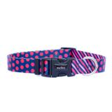 Coleira para cachorro PINK DOTS - pink e azul - WALKIEDOG