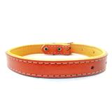 Coleira para Cães e Gatos - Couro Forrado Laranja N.05 - Gaby modas