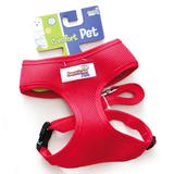 Coleira Peitoral com Guia American Pets Confort Vermelho - Amaerican pets
