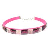 Coleira Pink Luxo com Strass Tamanho G - Gaby modas