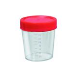Coletor 80ml Estéril J.Prolab Tampa 14mm Vermelha sem Pá (Pacote Com 100)