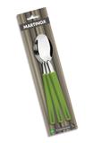 Colher de Mesa com Cabo Plástico Verde Martinox com 3 - Martinazzo