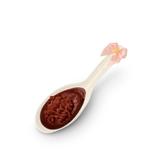 Colher de Petisco Chinesa com Laço Rosa Poá Branco 10 unidades - Festabox