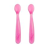 Colher de Silicone Chicco 6m+ Rosa 02 Unidades