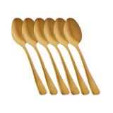 Colher De Sobremesa Elite Glamour Dourado 6 Peças Gourmet Mix
