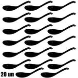 Colher de Sopa 17cm em Melamina Preta 20 Unidades Utilgoods