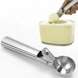 Colher De Sorvete Inox Com Ejetor de Bola Concha Profissional Sobremesa Pratic - Facibom