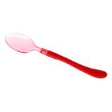 Colher Descartável de Luxo Color Carmin Decorplastic com 8 un.