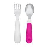 Colher e Garfo Infantil com Estojo Rosa - Oxo Tot