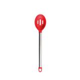 Colher Vazada Inox Silicone Vermelho Talher Cozinha - Mta