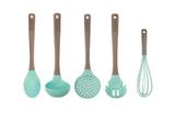 Colheres De Silicone Verde 5 Pçs Colher, Concha, Pegador - Zein