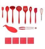 Colheres Inteiramente De Silicone 14 Pçs Vermelho Apoio - Clink