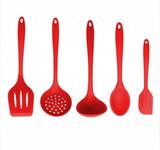 Colheres Inteiramente De Silicone 5 Pçs Vermelho - Clink