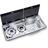 Combinado fogao e pia com tampa de vidro 12v - Loja ominic
