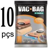 Combo: 10 Sacos a Vácuo Grande Organizador Roupa VAC BAG 55X90 Ordene