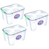Combo 3 caixas organizadoras transparentes 20l uninjet