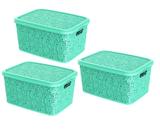Combo 3un cesto organizador multiuso renda verde 17lt uninjet