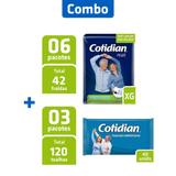Combo 6 Pacotes Fralda Cotidian XG + 3 Pcts Toalha Umedecida