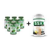 Combo 6 Potes Ultra Green 60 Cps + Ssx Shake 500G - Baunilha