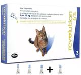 combo Anti Pulgas Revolution Gato 45 Mg 2,6 A 7,5 Kg com 4 Pipetas - Zoetis