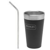 Combo Copo Cerveja 473ml Stanley+Canudo Curvado Beegreen