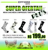 Combo meias cano médio compressão temáticas pets - Fm sports