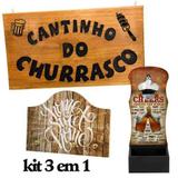 Combo Placa Decorativa Madeira ,abridor Garrafa Porta Chave - Dlima artes