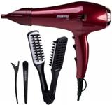 Combo secador orion mq hair 110v marsala + escova prancha termica de ceramica + clip liso marco boni
