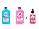 Combo: Shampoo para Cães Pelos Claros + Condicionador Revitalizante + Perfume colônia Femea Sanol Dog
