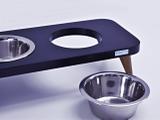 Comedouro Alto Duplo Mdf Pet Cachorro Gato Ração Preto - Tomtom pet