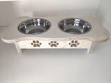 Comedouro Animal Cachorro Pet Madeira E Inox - Arte quadro