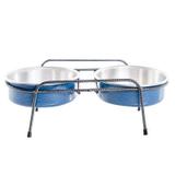 Comedouro Aramado Duplos NF Pet Azul