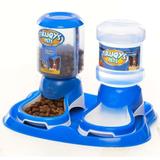 Comedouro Bebedouro Bandeja Cão Gato Cor Azul - Truqs pet