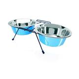 Comedouro Bebedouro Duplo Inox Suporte 480ml - American pets