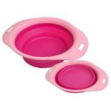 Comedouro Bebedouro Flex Dobrável Rosa Agrodog 500ml