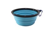 Comedouro/Bebedouro Portátil e Dobrável em Silicone Tamanho P Azul - Mabuu pet