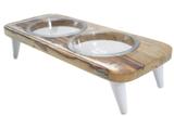 Comedouro Bebedouro Tomtom Duplo Vidro Pet Cachorro Gato Rústico - Tomtom pet