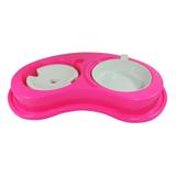 Comedouro de Plástico Anti formiga Luxo Duplo G - Rosa (c/ bóia) - Furacão pet