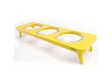 Comedouro de Vidro Elevado Triplo Amarelo - Tomtom
