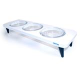 Comedouro de Vidro Triplo Elevado Branco - Tomtom